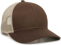 OC Sports OC770 Adjustable Mesh Back Cap with Sweatband Brown Khaki Brown Khaki / 6 7/8’’ 7 1/2’’
