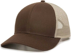 OC Sports OC770 Adjustable Mesh Back Cap with Sweatband Brown Khaki Brown Khaki / 6 7/8’’ 7 1/2’’