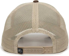 OC Sports OC770 Adjustable Mesh Back Cap with Sweatband Brown Khaki Brown Khaki / 6 7/8’’ 7 1/2’’