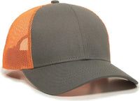 OC Sports OC770 Adjustable Mesh Back Cap with Sweatband - Charcoal Neon Orange - Dark Gray Orange / 6 7/8’’ - 7 1/2’’