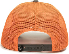 OC Sports OC770 Adjustable Mesh Back Cap with Sweatband - Charcoal Neon Orange - Dark Gray Orange / 6 7/8’’ - 7 1/2’’