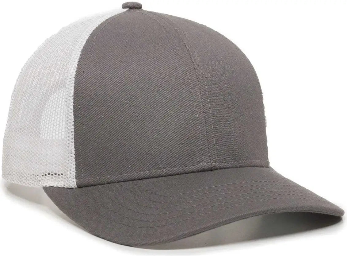 OC Sports OC770 Adjustable Mesh Back Cap with Sweatband - Charcoal White - Dark Gray White / 6 7/8’’ - 7 1/2’’