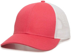 OC Sports OC770 Adjustable Mesh Back Cap with Sweatband - Coral White - Coral White / 6 7/8’’ - 7 1/2’’