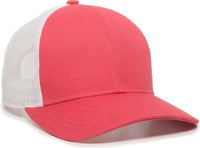 OC Sports OC770 Adjustable Mesh Back Cap with Sweatband - Coral White - Coral White / 6 7/8’’ - 7 1/2’’