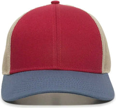OC Sports OC770 Adjustable Mesh Back Cap with Sweatband - Crimson Khaki Light Slate - Red Khaki / 6 7/8’’ - 7 1/2’’