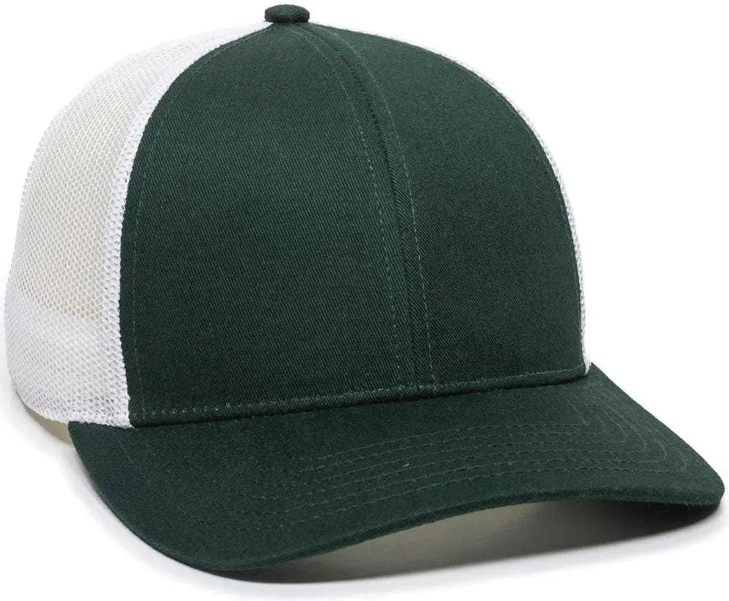 OC Sports OC770 Adjustable Mesh Back Cap with Sweatband - Dark Green White - Forest White / 6 7/8’’ - 7 1/2’’