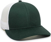 OC Sports OC770 Adjustable Mesh Back Cap with Sweatband - Dark Green White - Forest White / 6 7/8’’ - 7 1/2’’