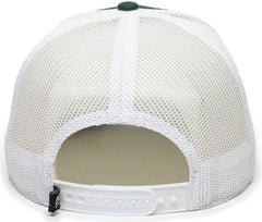 OC Sports OC770 Adjustable Mesh Back Cap with Sweatband - Dark Green White - Forest White / 6 7/8’’ - 7 1/2’’