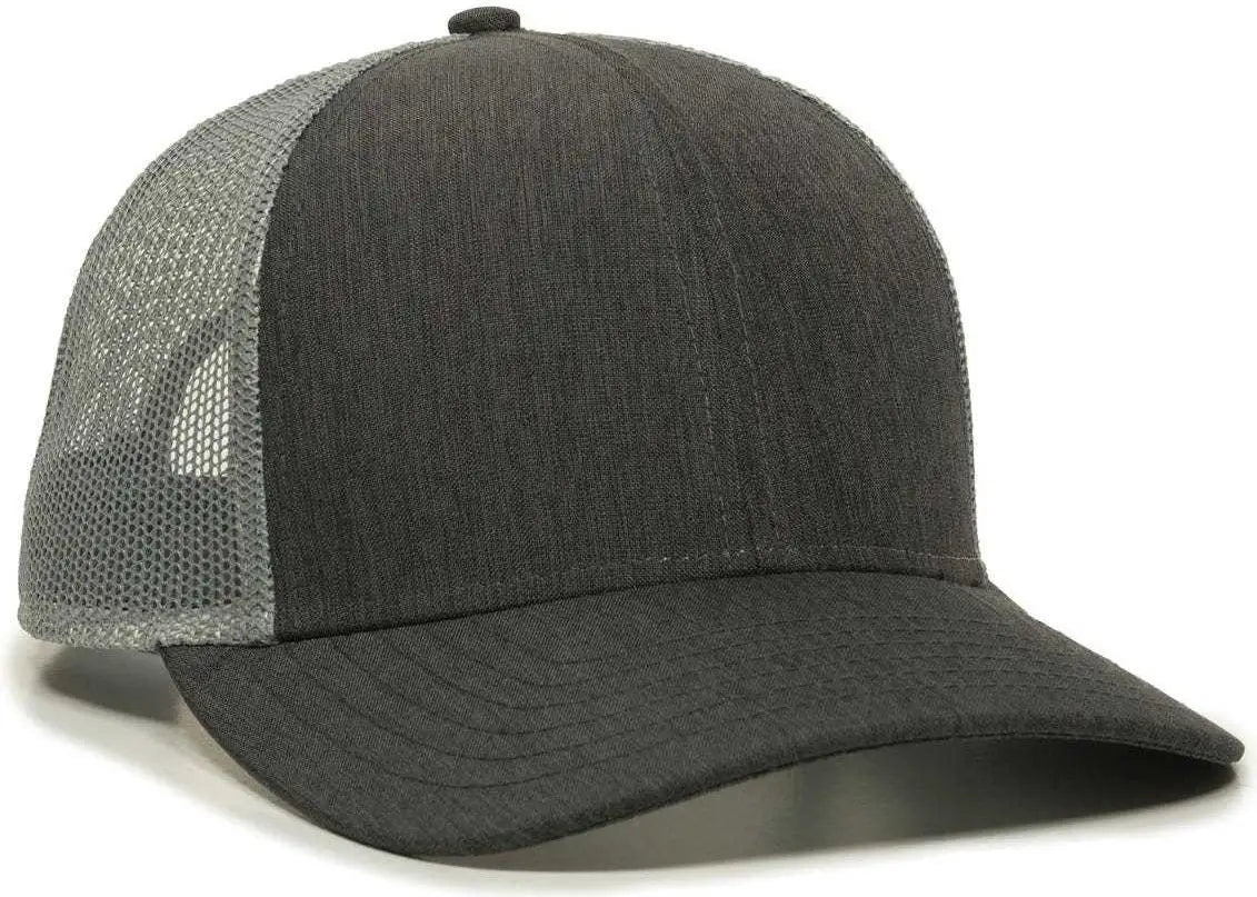 OC Sports OC770 Adjustable Mesh Back Cap with Sweatband - Heathered Black Charcoal Gray - Black Dark Gray / 6 7/8’’ - 7