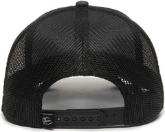 OC Sports OC770 Adjustable Mesh Back Cap with Sweatband - Heathered Charcoal Black