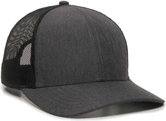 OC Sports OC770 Adjustable Mesh Back Cap with Sweatband - Heathered Charcoal Black - Dark Gray Black / 6 7/8’’ - 7 1/2’’