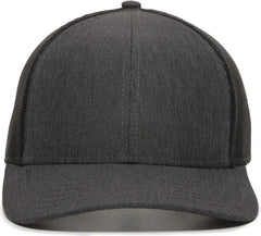 OC Sports OC770 Adjustable Mesh Back Cap with Sweatband - Heathered Charcoal Black