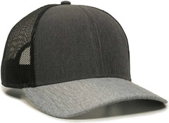 OC Sports OC770 Adjustable Mesh Back Cap with Sweatband - Heathered Charcoal Black Heathered Gray - Dark Gray Black / 6