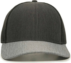 OC Sports OC770 Adjustable Mesh Back Cap with Sweatband - Heathered Charcoal Black Heathered Gray - Dark Gray Black / 6