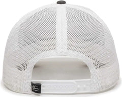 OC Sports OC770 Adjustable Mesh Back Cap with Sweatband - Heathered Charcoal White Khaki - Dark Gray White / 6 7/8’’
