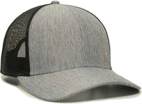 OC Sports OC770 Adjustable Mesh Back Cap with Sweatband - Heathered Gray Black - Gray Black / 6 7/8’’ - 7 1/2’’