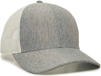 OC Sports OC770 Adjustable Mesh Back Cap with Sweatband - Heathered Gray White - Gray White / 6 7/8’’ - 7 1/2’’