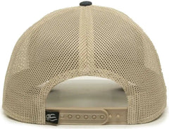 OC Sports OC770 Adjustable Mesh Back Cap with Sweatband - Heathered Navy Khaki Brown - Navy Khaki / 6 7/8’’ - 7 1/2’’
