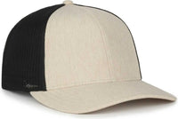 OC Sports OC770 Adjustable Mesh Back Cap with Sweatband - Heathered Stone Black - Black / OSFM