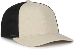 OC Sports OC770 Adjustable Mesh Back Cap with Sweatband - Heathered Stone Black - Black / OSFM