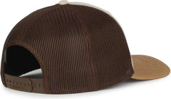 OC Sports OC770 Adjustable Mesh Back Cap with Sweatband - Heathered Stone Brown Old Gold - Gold / OSFM