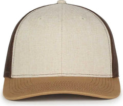 OC Sports OC770 Adjustable Mesh Back Cap with Sweatband - Heathered Stone Brown Old Gold - Gold / OSFM