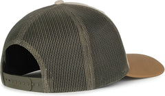 OC Sports OC770 Adjustable Mesh Back Cap with Sweatband - Heathered Stone Olive Old Gold - Gold / OSFM