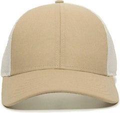 OC Sports OC770 Adjustable Mesh Back Cap with Sweatband - Khaki White - Khaki White / 6 7/8’’ - 7 1/2’’