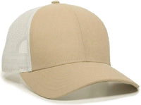 OC Sports OC770 Adjustable Mesh Back Cap with Sweatband - Khaki White - Khaki White / 6 7/8’’ - 7 1/2’’