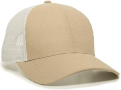 OC Sports OC770 Adjustable Mesh Back Cap with Sweatband - Khaki White - Khaki White / 6 7/8’’ - 7 1/2’’