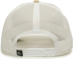 OC Sports OC770 Adjustable Mesh Back Cap with Sweatband - Khaki White - Khaki White / 6 7/8’’ - 7 1/2’’