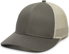 OC Sports OC770 Adjustable Mesh Back Cap with Sweatband Loden Khaki Dark Gray Khaki / 6 7/8’’ 7 1/2’’