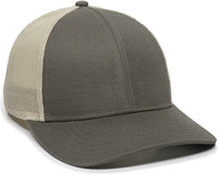 OC Sports OC770 Adjustable Mesh Back Cap with Sweatband Loden Khaki Dark Gray Khaki / 6 7/8’’ 7 1/2’’