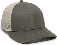 OC Sports OC770 Adjustable Mesh Back Cap with Sweatband Loden Khaki Dark Gray Khaki / 6 7/8’’ 7 1/2’’