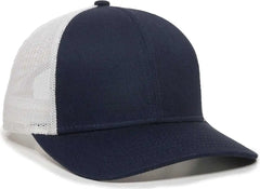 OC Sports OC770 Adjustable Mesh Back Cap with Sweatband - Navy White - Navy White / 6 7/8’’ - 7 1/2’’