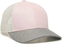 OC Sports OC770 Adjustable Mesh Back Cap with Sweatband - Pink White Heathered Gray - Green White / 6 7/8’’ - 7 1/2’’
