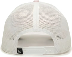 OC Sports OC770 Adjustable Mesh Back Cap with Sweatband - Pink White Heathered Gray - Green White / 6 7/8’’ - 7 1/2’’