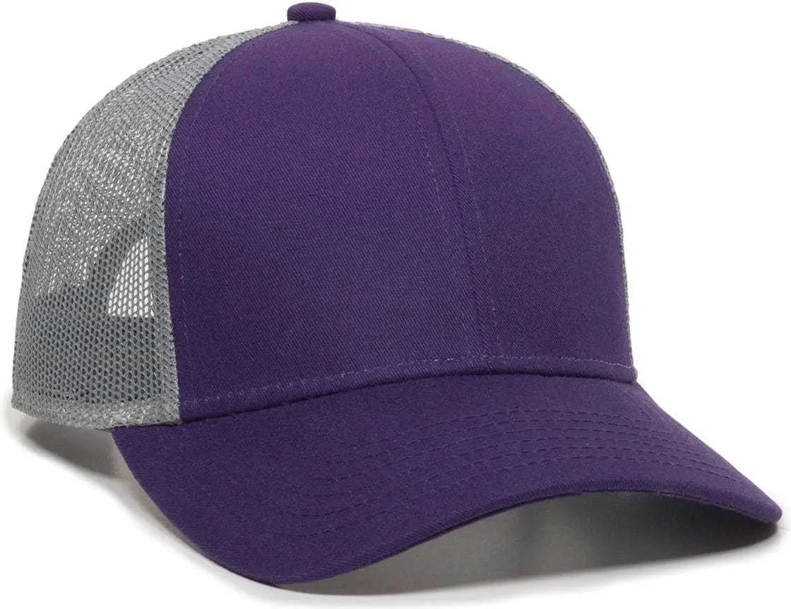 OC Sports OC770 Adjustable Mesh Back Cap with Sweatband - Purple Gray - Purple Gray / 6 7/8’’ - 7 1/2’’