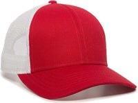 OC Sports OC770 Adjustable Mesh Back Cap with Sweatband - Red White - Red White / 6 7/8’’ - 7 1/2’’