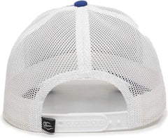 OC Sports OC770 Adjustable Mesh Back Cap with Sweatband - Royal White - Royal White / 6 7/8’’ - 7 1/2’’