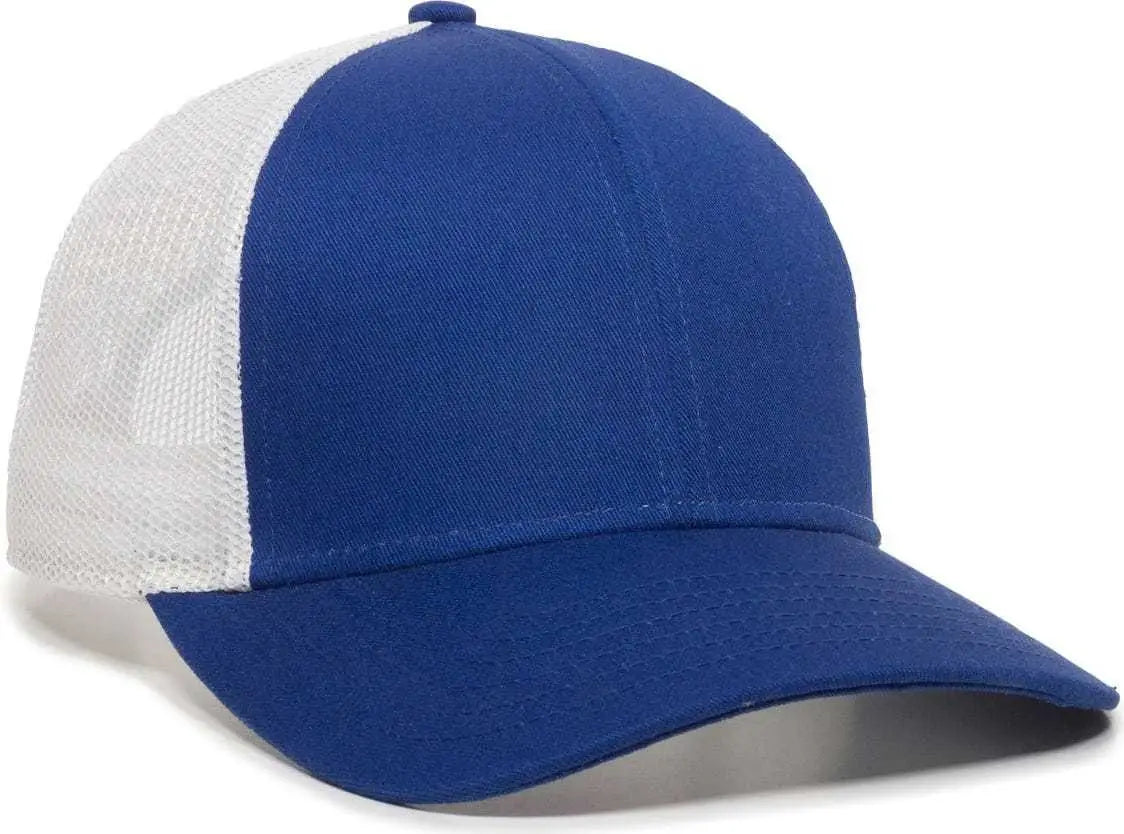 OC Sports OC770 Adjustable Mesh Back Cap with Sweatband - Royal White - Royal White / 6 7/8’’ - 7 1/2’’
