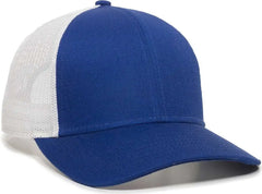 OC Sports OC770 Adjustable Mesh Back Cap with Sweatband - Royal White - Royal White / 6 7/8’’ - 7 1/2’’