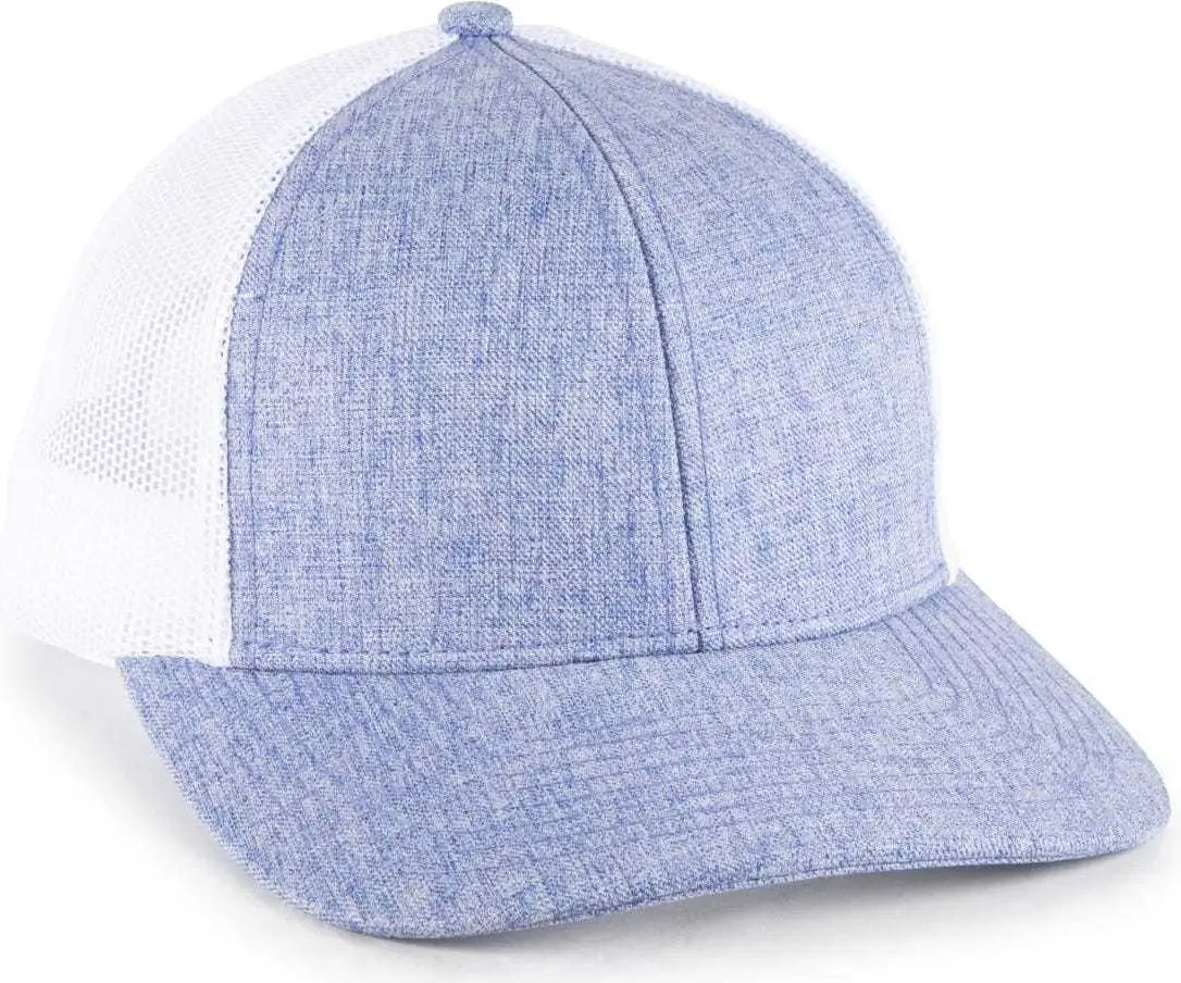 OC Sports OC770L Heathered Adjustable Mesh Back Cap - Heathered Blue White - Blue White / 6 7/8’’ - 7 1/2’’