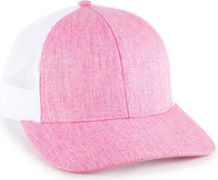 OC Sports OC770L Heathered Adjustable Mesh Back Cap - Heathered Pink White - Pink White / 6 7/8’’ - 7 1/2’’