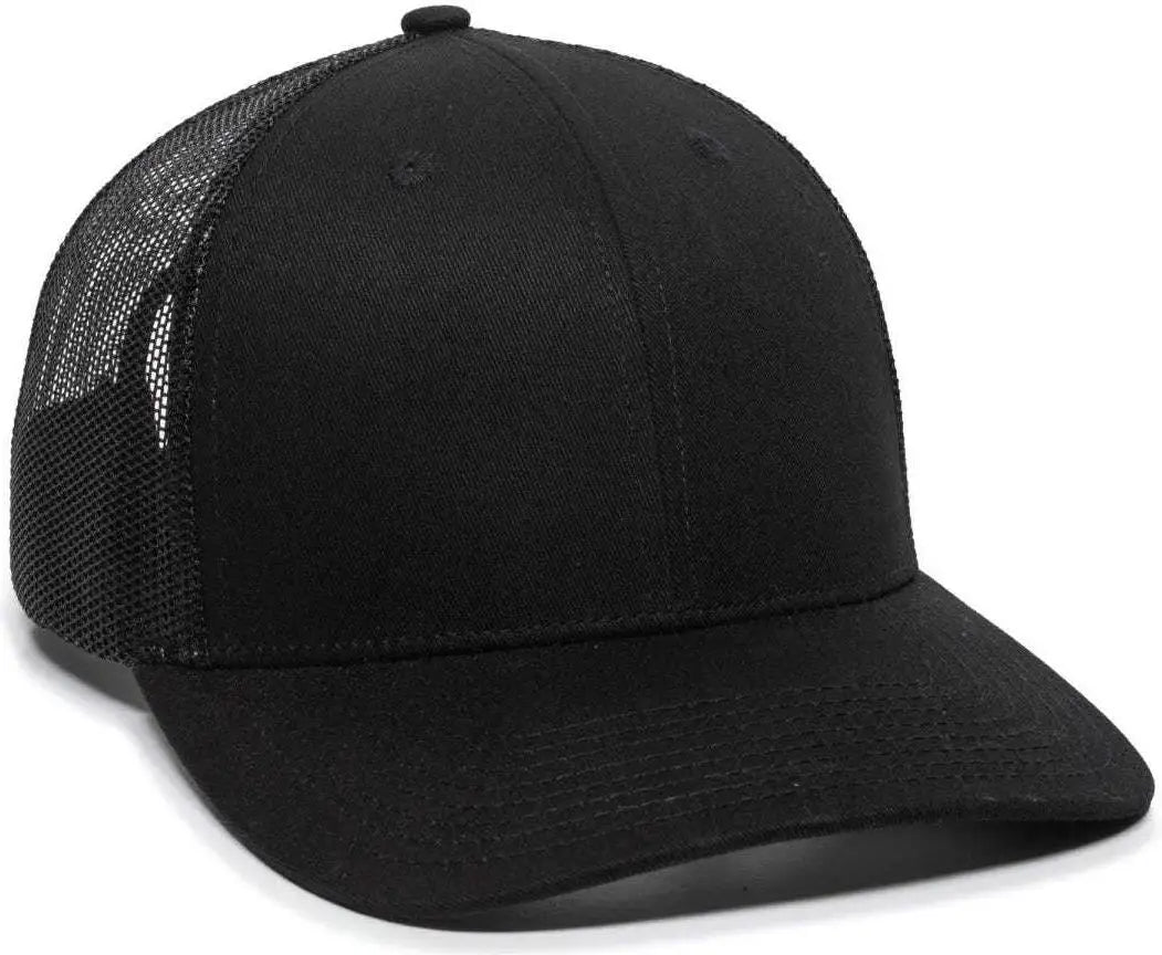 OC Sports OC771 Adjustable Mesh Back Cap - Black Black - Black / 6 3/8’’ - 7’’