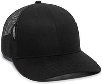 OC Sports OC771 Adjustable Mesh Back Cap - Black Black - Black / 6 3/8’’ - 7’’