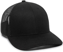 OC Sports OC771 Adjustable Mesh Back Cap - Black Black - Black / 6 3/8’’ - 7’’