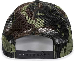 OC Sports OC771 Adjustable Mesh Back Cap - Black Generic Camo Heathered Gray - Black Gray / 6 7/8’’ - 7 1/2’’
