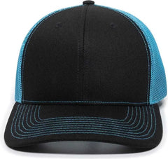 OC Sports OC771 Adjustable Mesh Back Cap - Black Neon Blue - Black Blue / 6 7/8’’ - 7 1/2’’