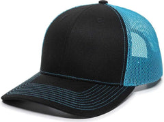 OC Sports OC771 Adjustable Mesh Back Cap - Black Neon Blue - Black Blue / 6 7/8’’ - 7 1/2’’
